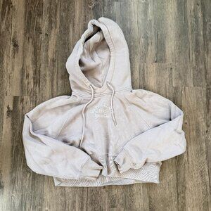 Abercrombie softAF MAX 90s Cropped Popover Hoodie in Purple Grey Color Lounge